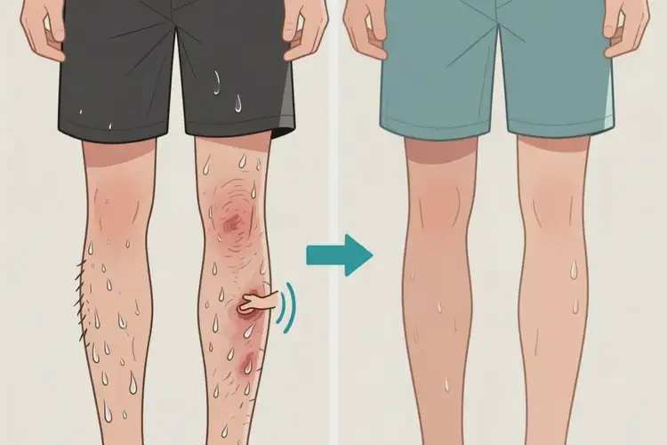 男生小腿容易起湿疹可以彻底自愈吗(图1)