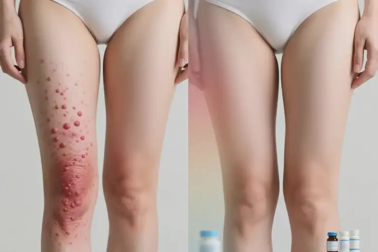 女人大腿上長濕疹能不能根治(圖1)