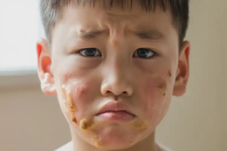 小孩臉上出現(xiàn)濕疹不管它會(huì)自己自愈嗎(圖3)