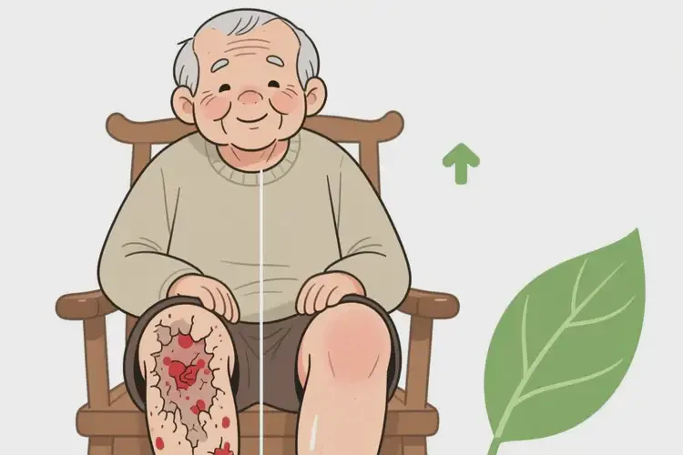 高齡老人大腿上經(jīng)常起濕疹能不能根治(圖1)