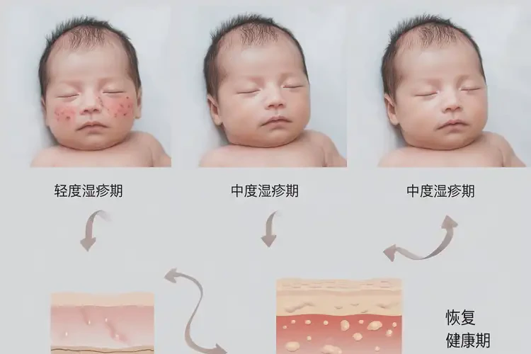 新生兒臉上容易長濕疹能靠自己自愈嗎(圖1)