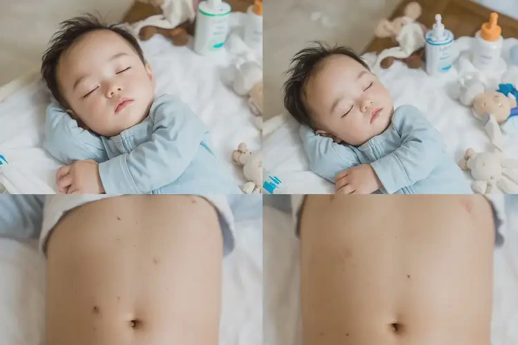 新生兒肚子上出濕疹不管它會自己自愈嗎(圖1)