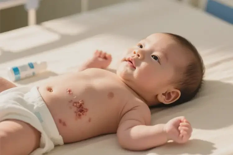 新生兒肚子上偶爾起濕疹可不可以根治(圖1)