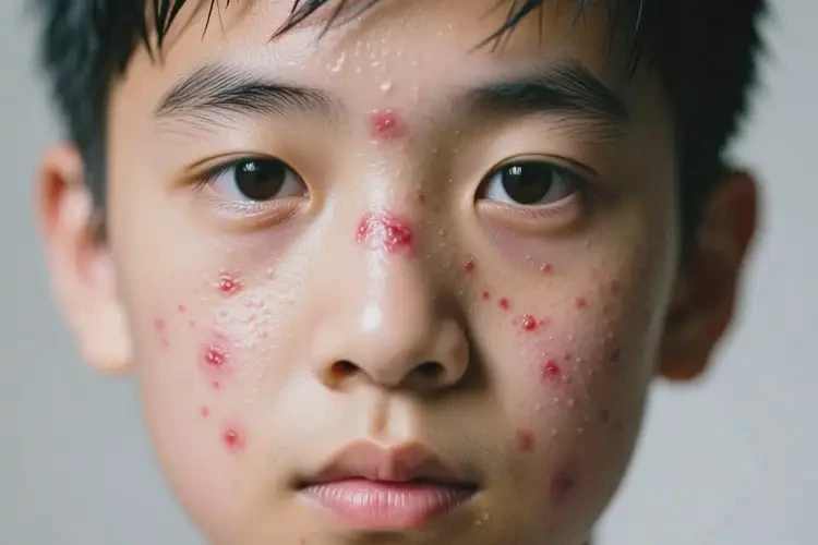 青少年面部出現(xiàn)濕疹不管它會自己好嗎(圖3)