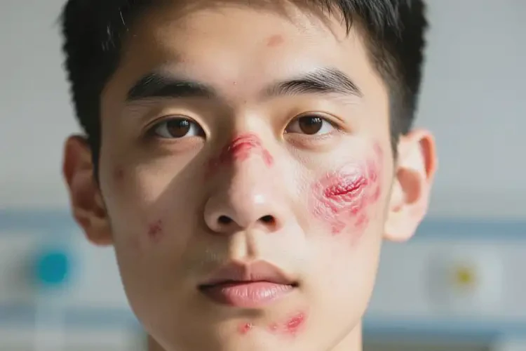 男生臉上出現(xiàn)濕疹不管它會(huì)自己痊愈嗎(圖4)