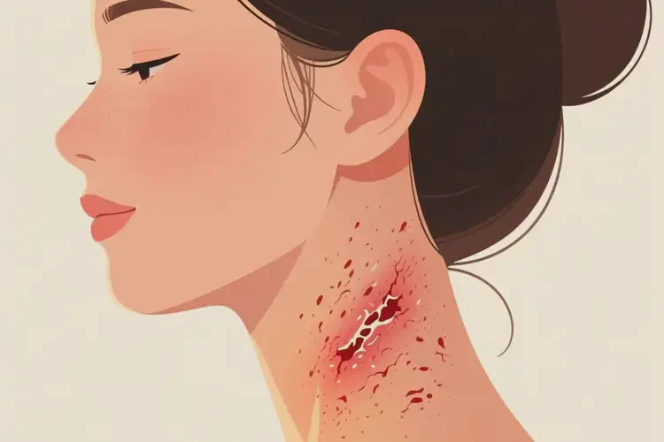 女生脖子長濕疹能靠自己自愈嗎(圖3)