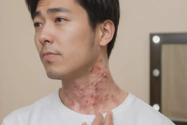 男生脖子上有濕疹可以徹底自愈嗎(圖3)