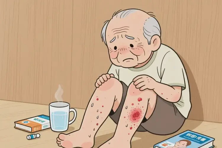高齡老人小腿上出濕疹不管它會(huì)自己自愈嗎(圖1)