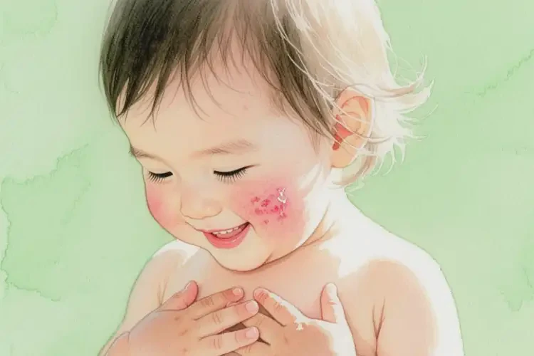 幼兒面部偶爾起濕疹不管它會自己好嗎(圖1)