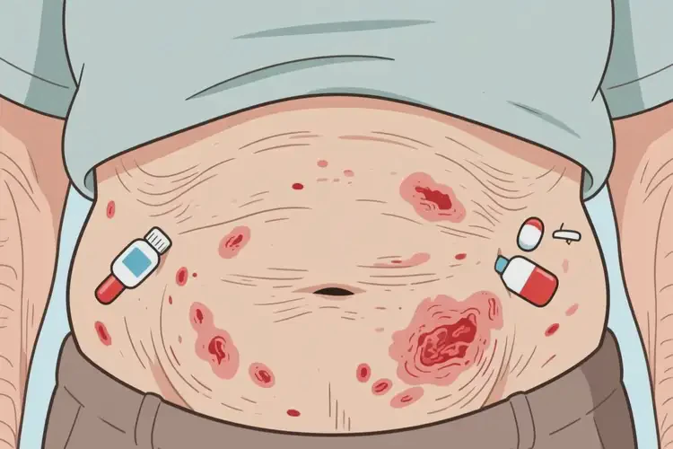 老年人肚子上容易长湿疹不管它会自己痊愈吗(图1)