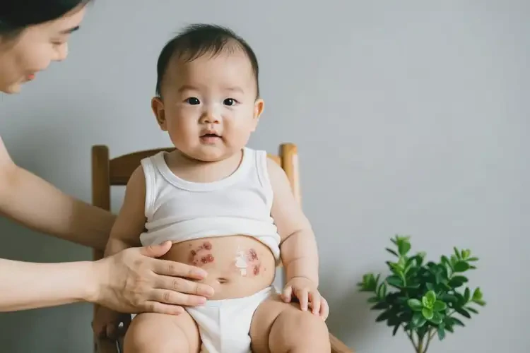 小兒肚子上出濕疹不管它會自己自愈嗎(圖2)