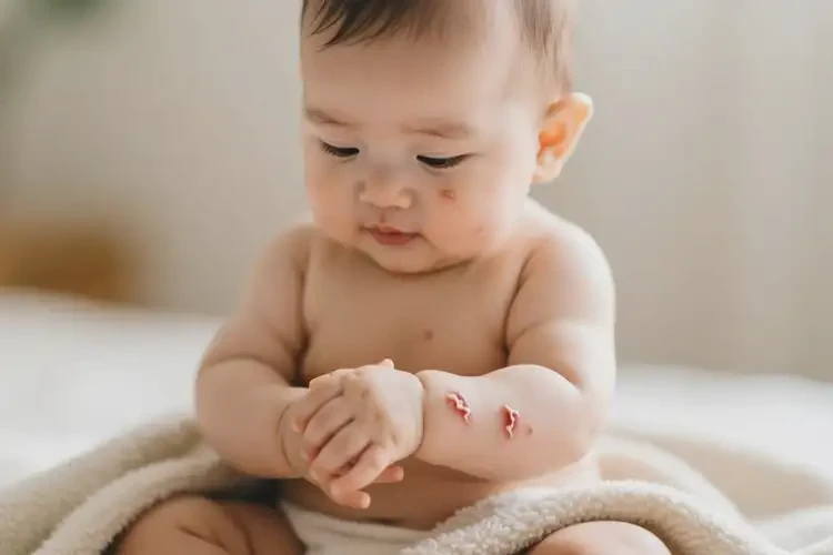 新生兒手臂長(zhǎng)濕疹不管它會(huì)自己痊愈嗎(圖2)