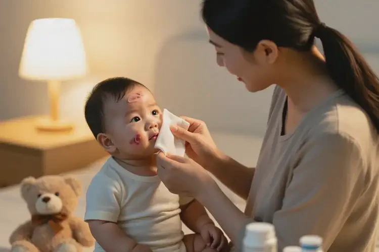 寶寶面部出現(xiàn)濕疹可不可以根治(圖1)