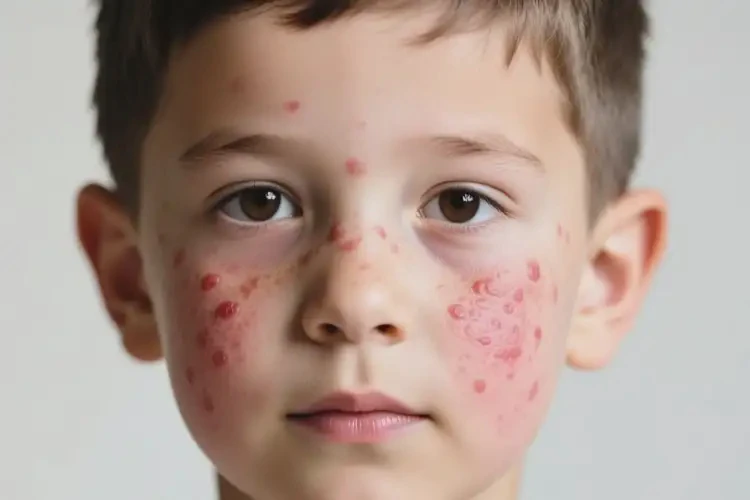 男生臉上出現(xiàn)濕疹不管它會(huì)自己痊愈嗎(圖1)