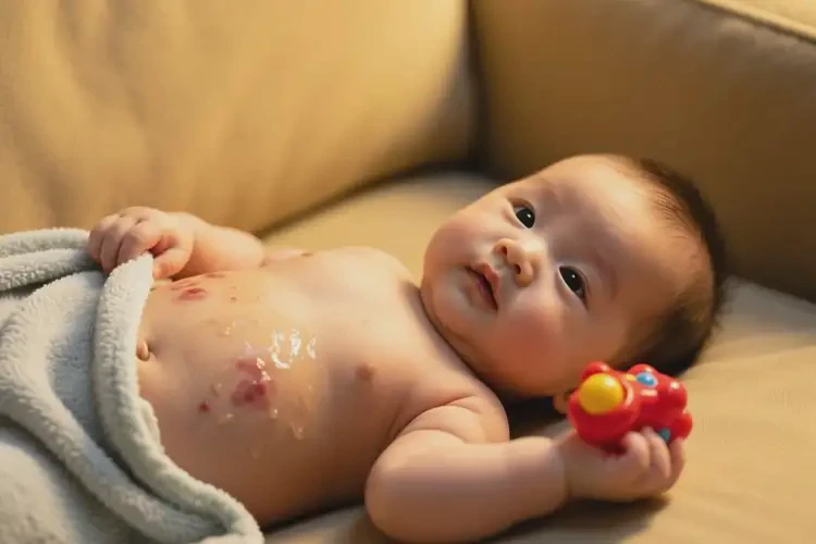 小兒肚子上出濕疹不管它會自己自愈嗎(圖1)