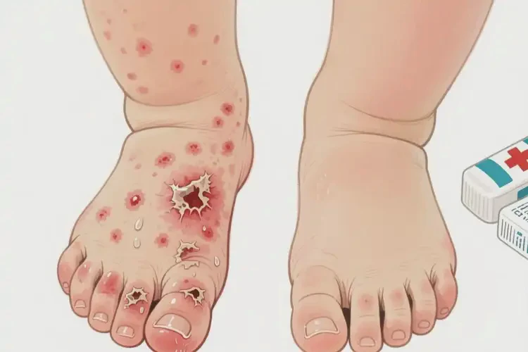 小兒腳上經(jīng)常長(zhǎng)濕疹可以徹底自愈嗎(圖1)