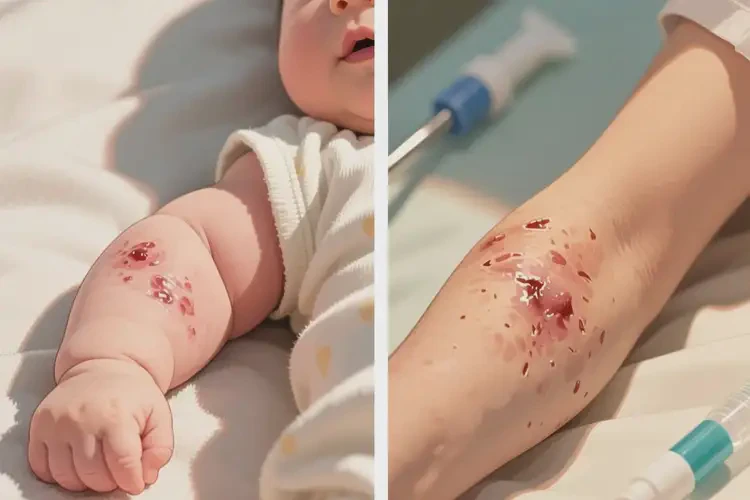 新生兒手臂長(zhǎng)濕疹不管它會(huì)自己痊愈嗎(圖3)