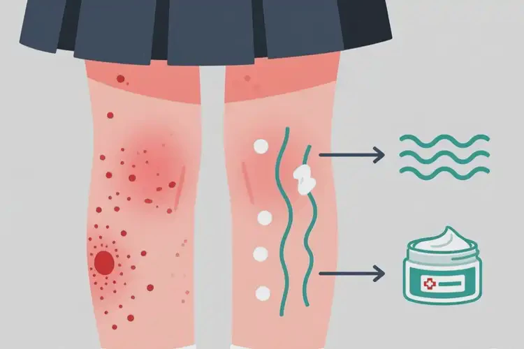 大學(xué)生小腿上出現(xiàn)濕疹能夠徹底治愈嗎(圖2)