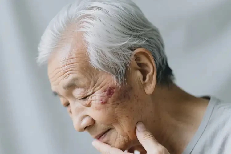 高龄老人脸上偶尔长湿疹能彻底自愈吗(图1)