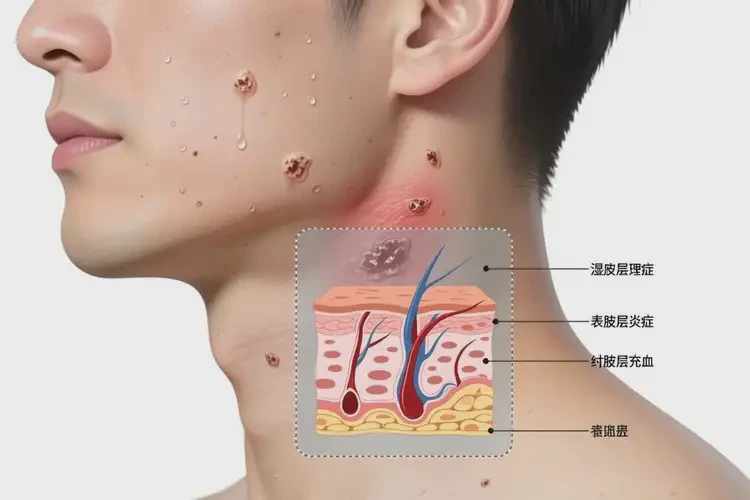 男人脖子上長(zhǎng)濕疹能不能根治(圖2)