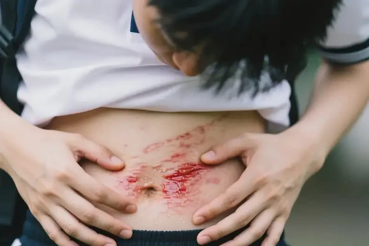 大學(xué)生肚子上經(jīng)常長濕疹不管它會(huì)自己自愈嗎(圖1)