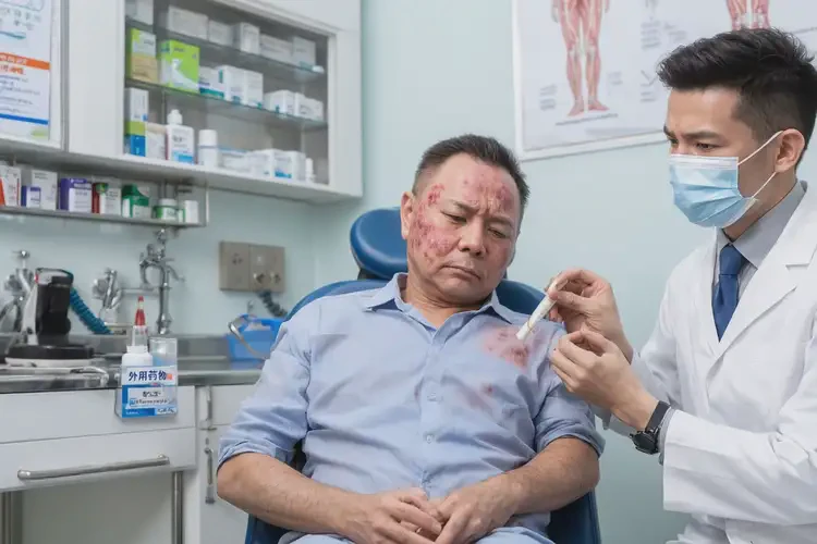 男人臉上出現(xiàn)濕疹能不能根治(圖3)