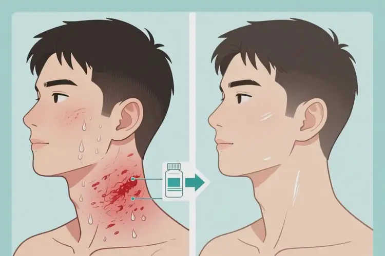 男生脖子起濕疹可不可以根治(圖1)