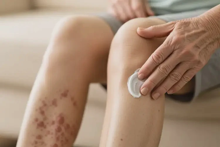 老人小腿偶尔长湿疹不管它会自己好吗(图1)