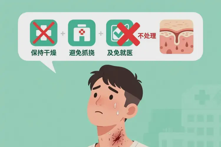 青年人脖子長(zhǎng)濕疹不管它會(huì)自己自愈嗎(圖1)