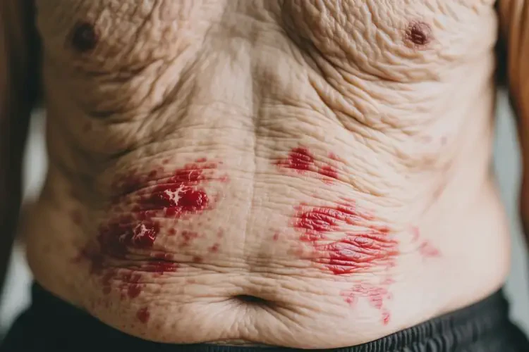 老人肚子上出現(xiàn)濕疹可不可以根治(圖1)