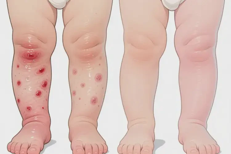 婴幼儿小腿上容易长湿疹可以彻底自愈吗(图1)