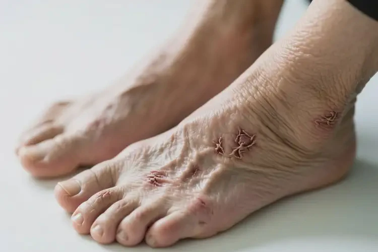 老人腳上偶爾長濕疹能靠自己自愈嗎(圖1)
