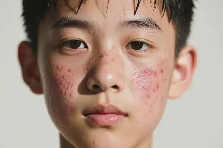 青少年面部出現(xiàn)濕疹不管它會自己好嗎(圖4)