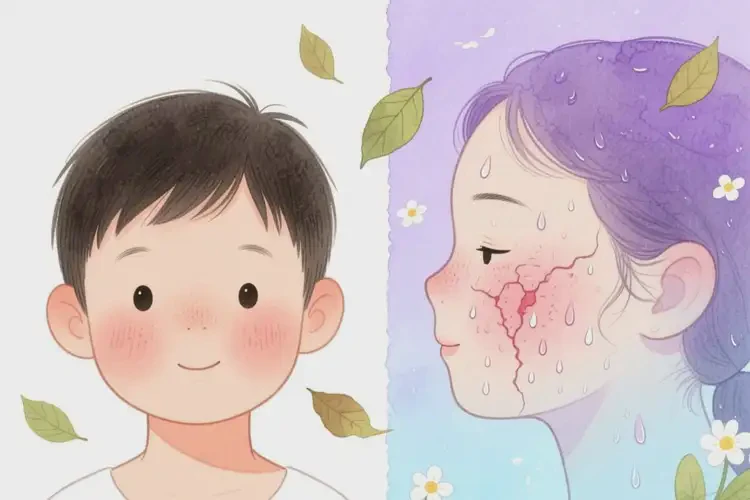 少儿面部有湿疹能靠自己自愈吗(图1)