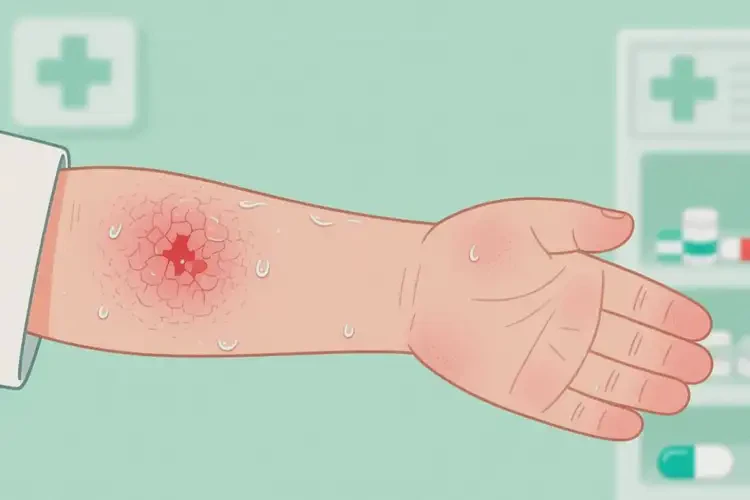 少儿手臂上出现湿疹不管它会自己自愈吗(图1)