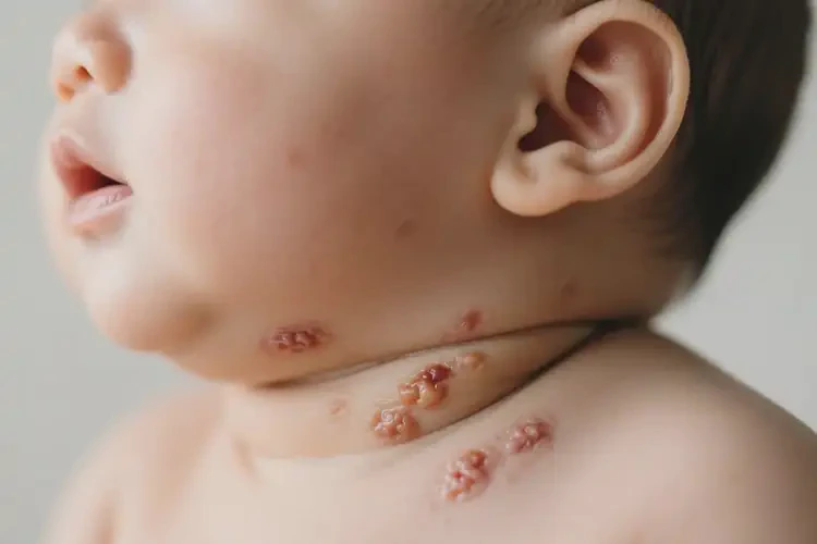 嬰兒脖子上有濕疹可以徹底自愈嗎(圖2)