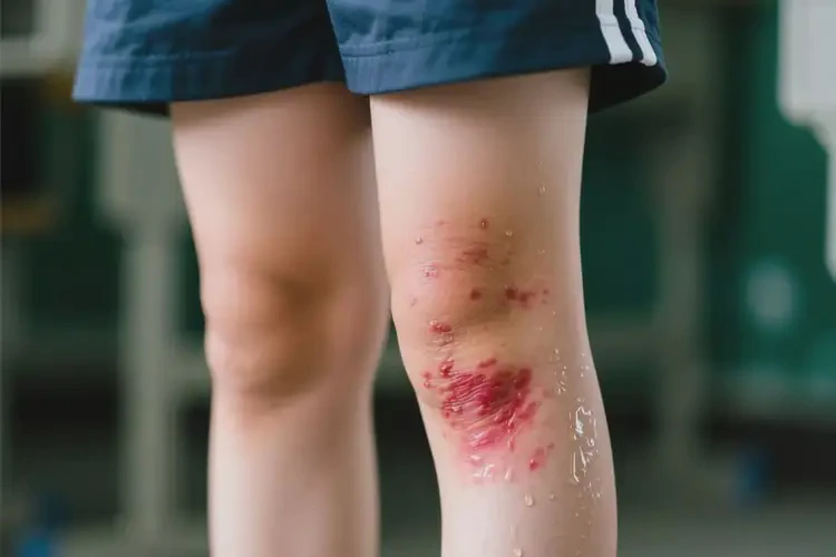 小學生大腿上經(jīng)常長濕疹不管它會自己自愈嗎(圖2)