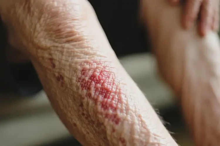 老人大腿有湿疹可不可以根治(图1)