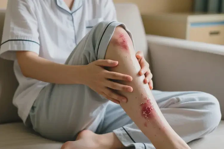 大學(xué)生大腿上偶爾起濕疹能不能徹底自愈(圖1)