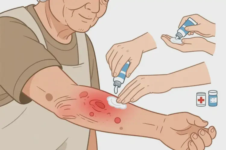 老人手臂出現(xiàn)濕疹可不可以根治(圖4)