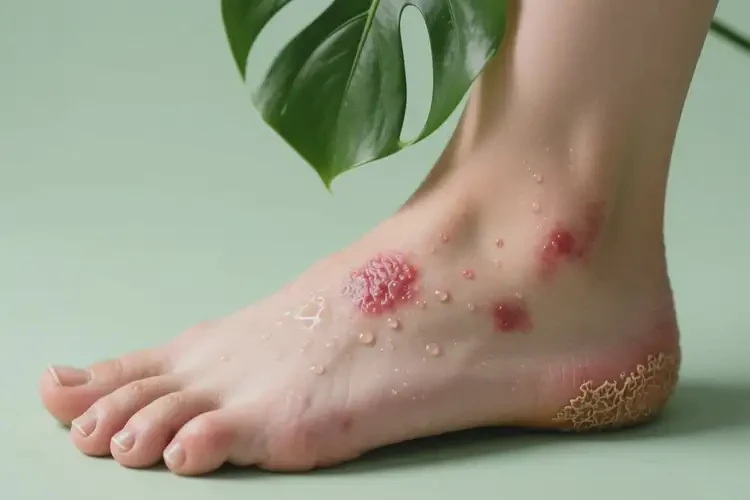 女性腳上出現(xiàn)濕疹可不可以根治(圖1)