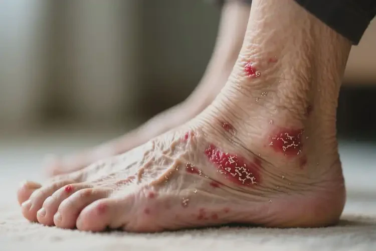 老年人腳上經(jīng)常長濕疹能靠自己自愈嗎(圖1)