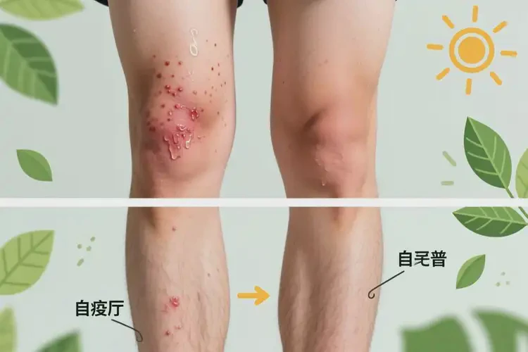 青年人大腿上容易起濕疹不管它會(huì)自己自愈嗎(圖1)