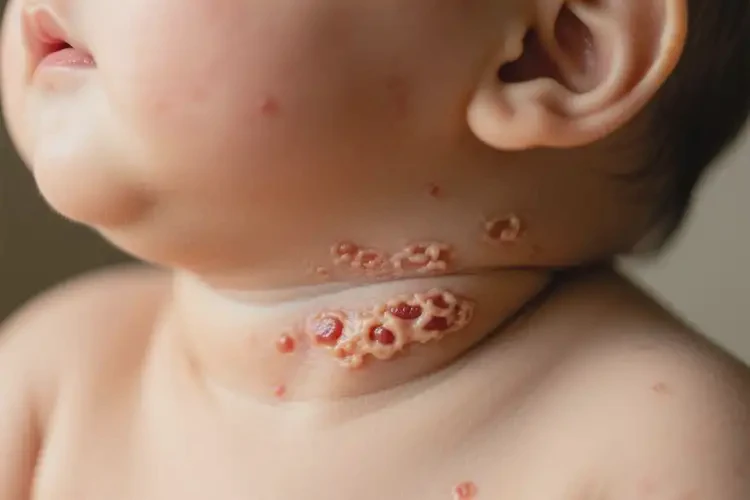嬰兒脖子上有濕疹可以徹底自愈嗎(圖1)