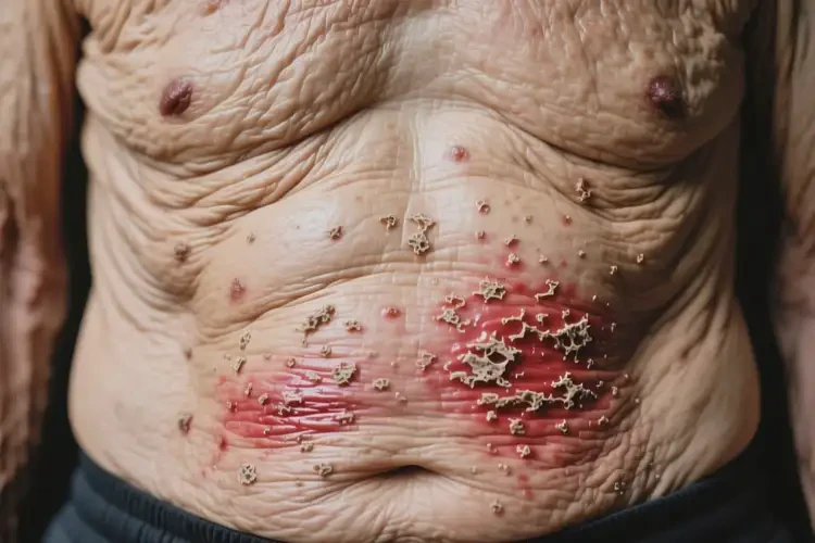 高齡老人肚子經(jīng)常起濕疹能不能根治(圖1)