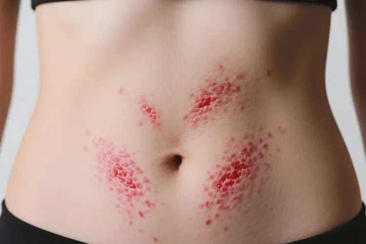 女生肚子上出濕疹不管它會(huì)自己自愈嗎(圖2)