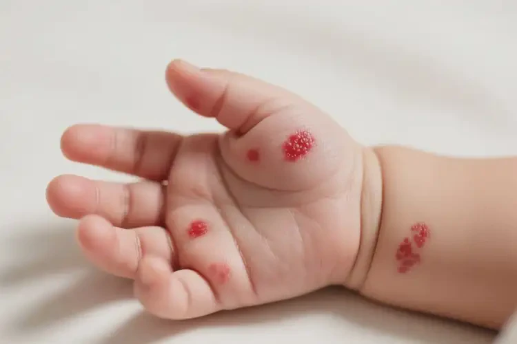 嬰兒手上出現(xiàn)濕疹不管它會(huì)自己自愈嗎(圖1)