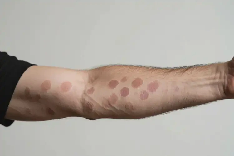 男人手臂上有濕疹不管它會(huì)自己好嗎(圖1)