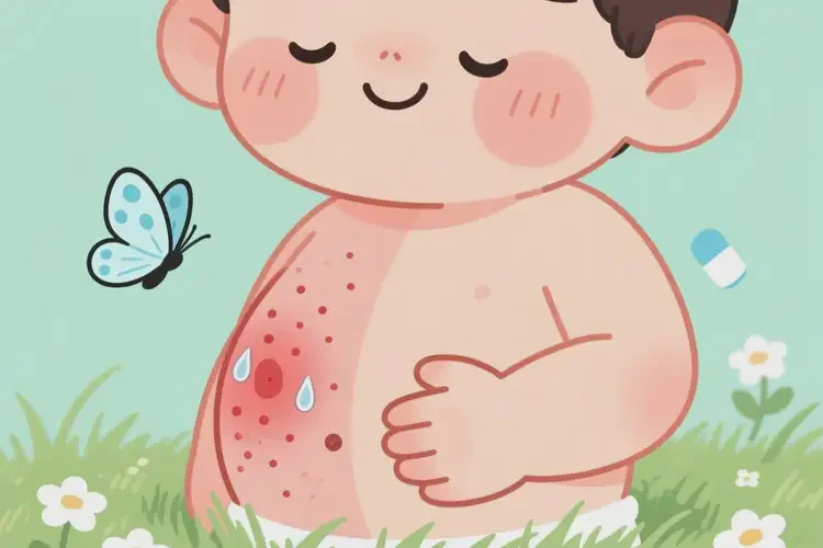 兒童肚子上出現(xiàn)濕疹不管它會(huì)自己自愈嗎(圖1)