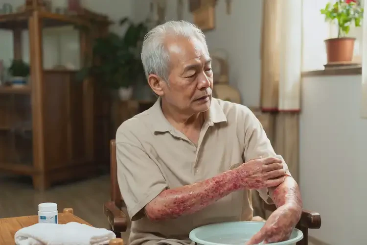 老年人手臂上偶爾長濕疹可不可以根治(圖1)